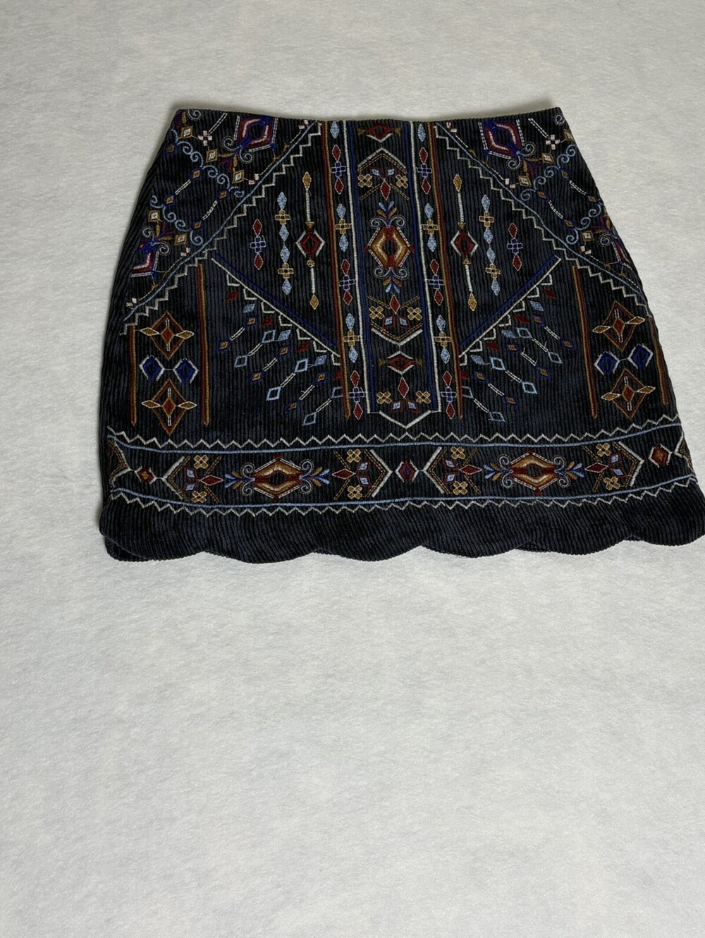 Blue Rain Blue Corduroy Empress Mini Skirt Medium